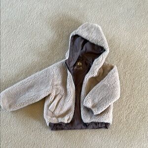 Zara Cream and Brown Puffer Jacket with Hood
